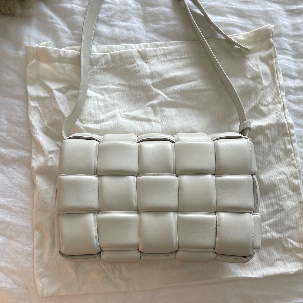 Padded cassette crossbody bag